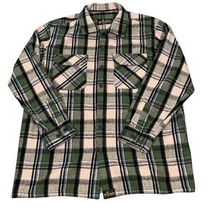 Derby 415 Flannel Polyester Board Shirt Shacket Green Beige Size L
